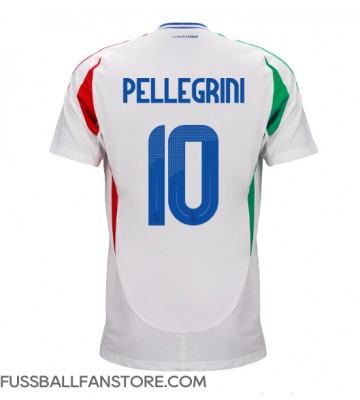 Italien Lorenzo Pellegrini #10 Replik Auswärtstrikot EM 2024 Kurzarm